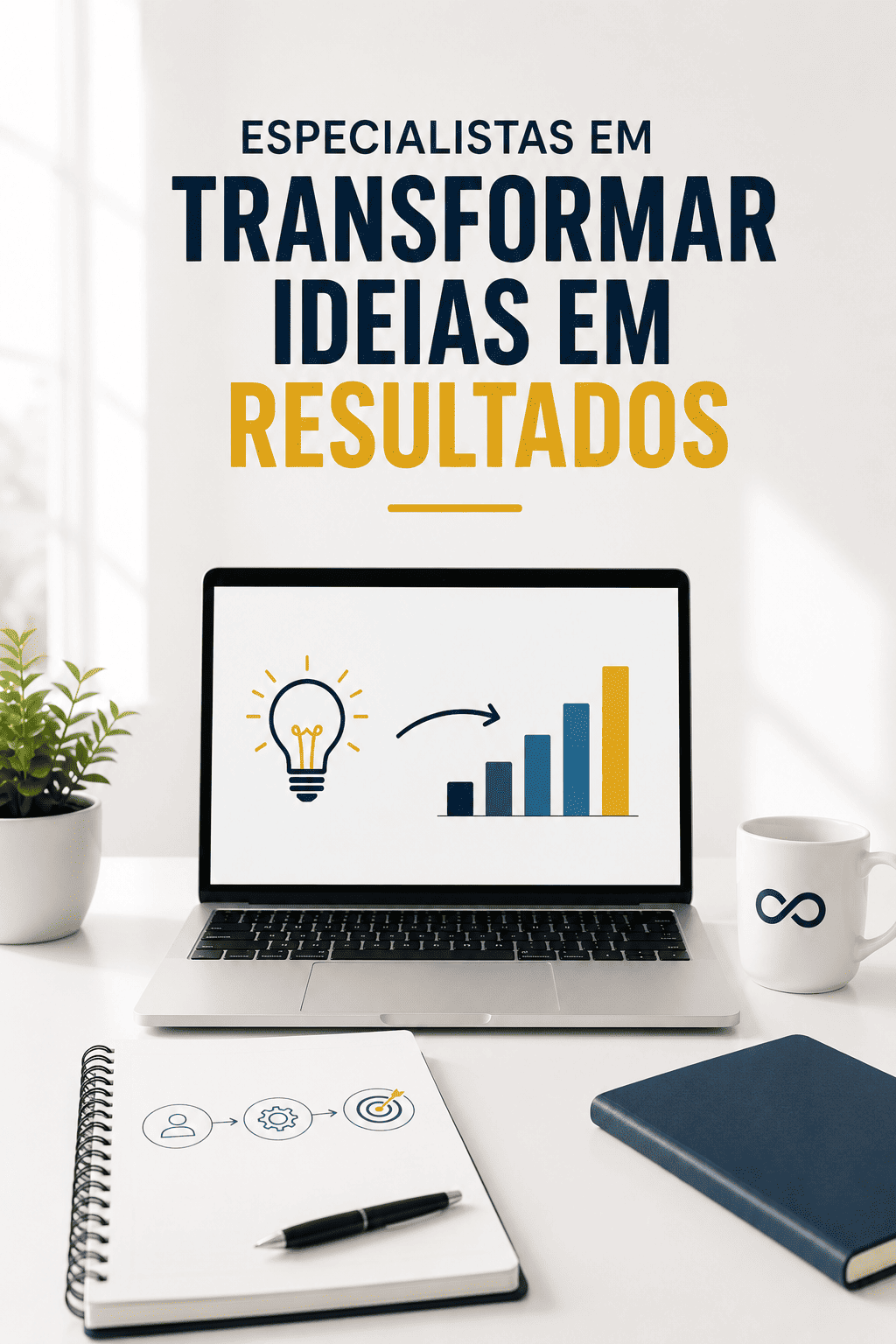 Planejamento estratégico para transformar ideias em projetos, marcas e negócios com mais organização e crescimento.