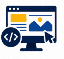 Ícone representando o serviço de criação de sites personalizados para empresas, profissionais e projetos.
