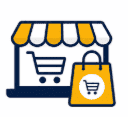 Ícone representando a venda de produtos por meio de lojas virtuais e comércio online.