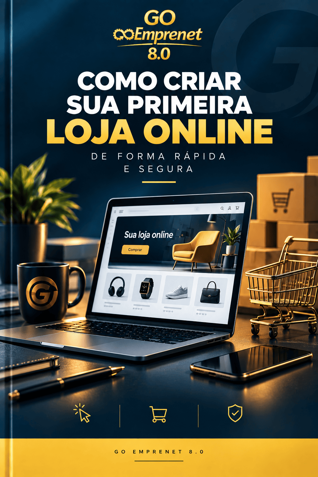 Capa do eBook Como Criar Sua Primeira Loja Online - GO EMPRENET
